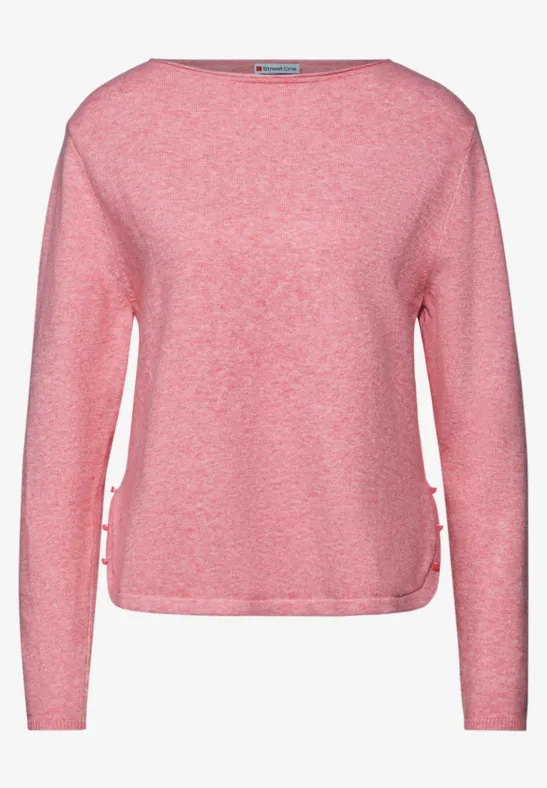 Pull avec détail de fente sugar coral mel.