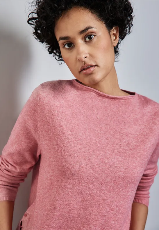 Pull avec détail de fente sugar coral mel.
