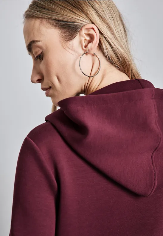 Cupro Sweat Hoodie dark cherry red