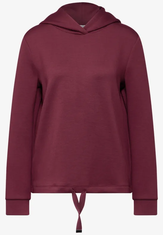 Cupro Sweat Hoodie dark cherry red