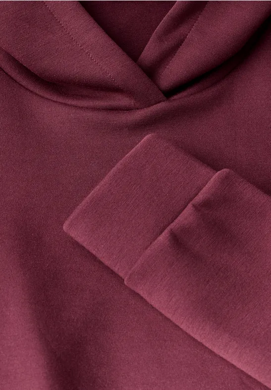 Cupro Sweat Hoodie dark cherry red