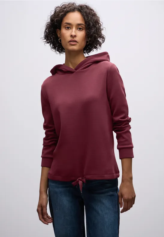 Sweat à capuche en cupro dark cherry red