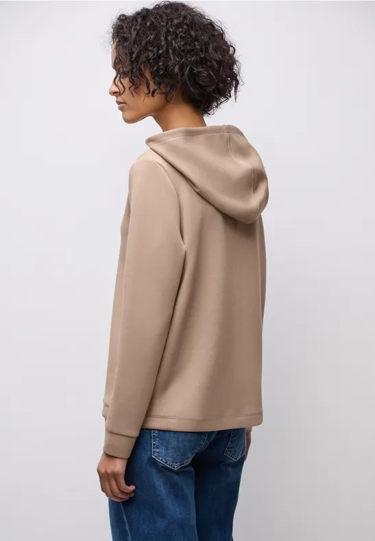 Cupro Sweat Hoodie bisquit brown