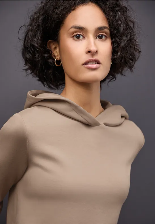 Cupro Sweat Hoodie bisquit brown