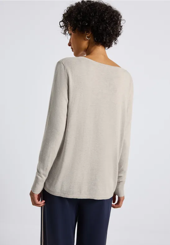 Basic Pullover tusk cream mel.
