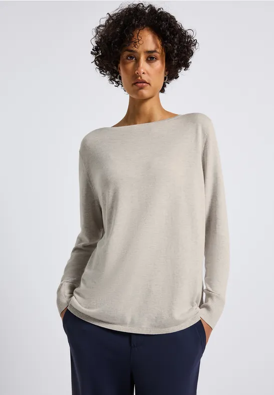 Basic Pullover tusk cream mel.