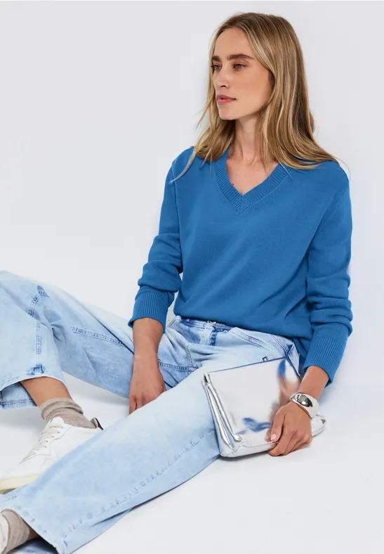 V-Neck Pullover polaris blue