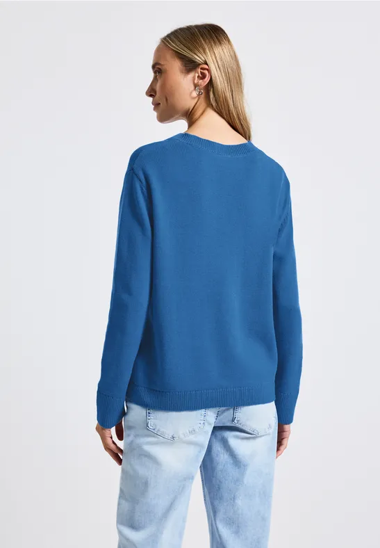 V-Neck Pullover polaris blue
