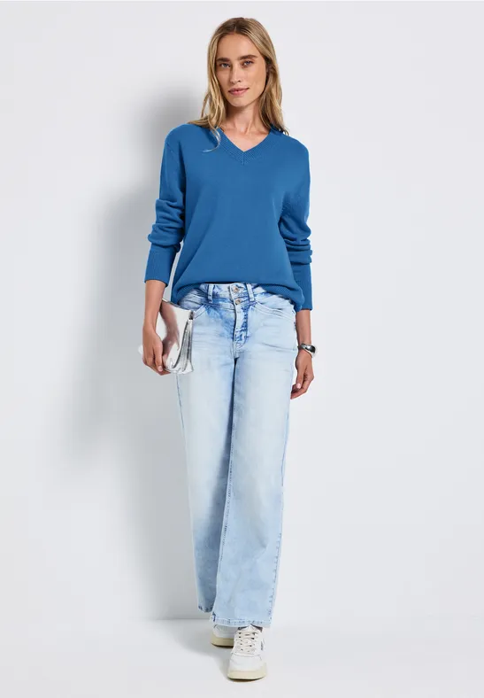 V-Neck Pullover polaris blue