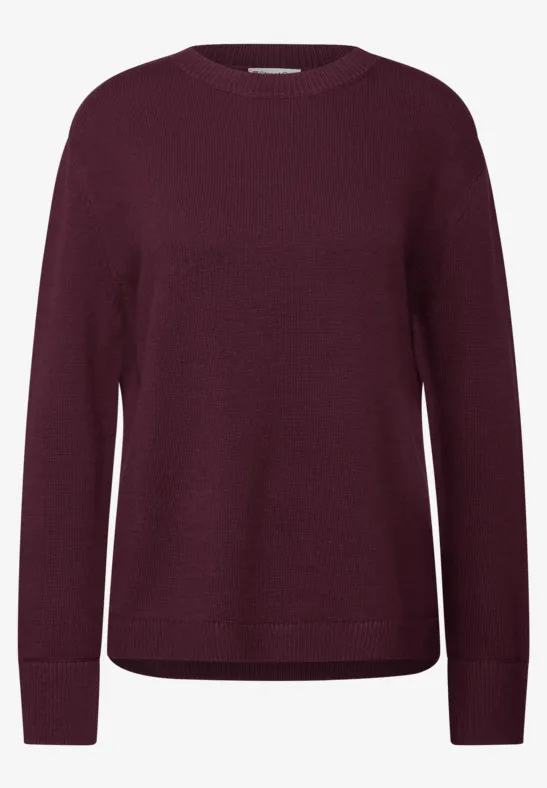 Rundhals-Pullover wildberry red