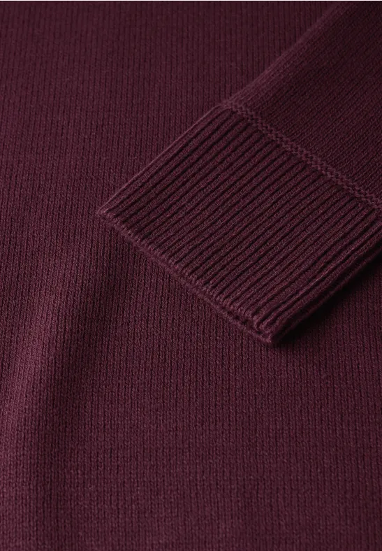 Rundhals-Pullover wildberry red