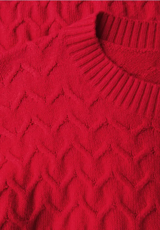 Kuscheliger Strukturpullover racing red