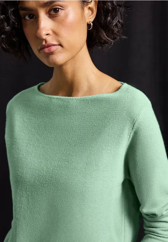Trui met structuur serene green mel.