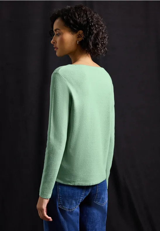 Trui met structuur serene green mel.