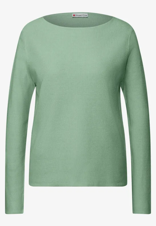 Trui met structuur serene green mel.