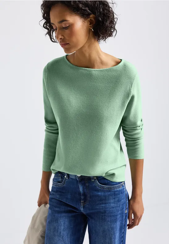 Trui met structuur serene green mel.