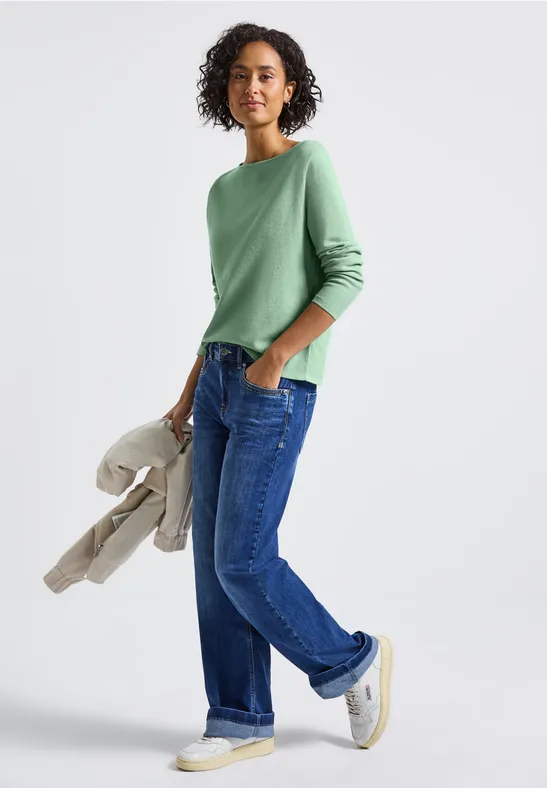 Trui met structuur serene green mel.