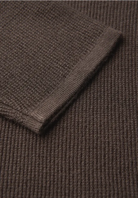 Strukturpullover dark nomad brown mel.