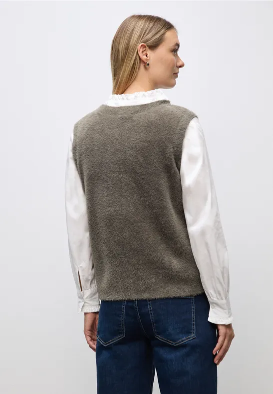 Mouwloze trui nomad brown