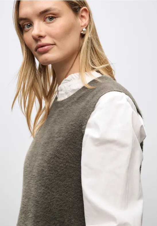 Mouwloze trui nomad brown