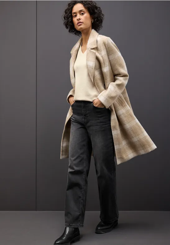 Pull douillet à col en V soft beige
