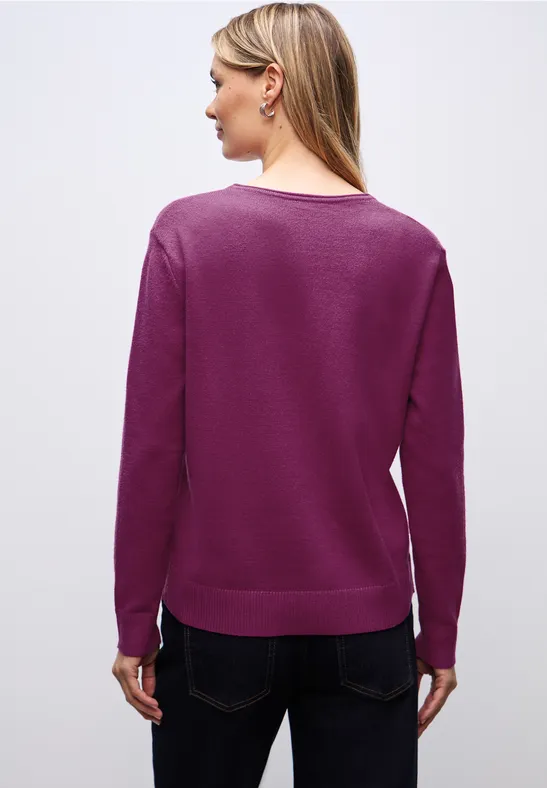Kuscheliger V-Neck Pullover berry paradise