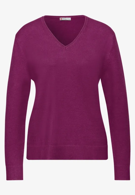 Kuscheliger V-Neck Pullover berry paradise