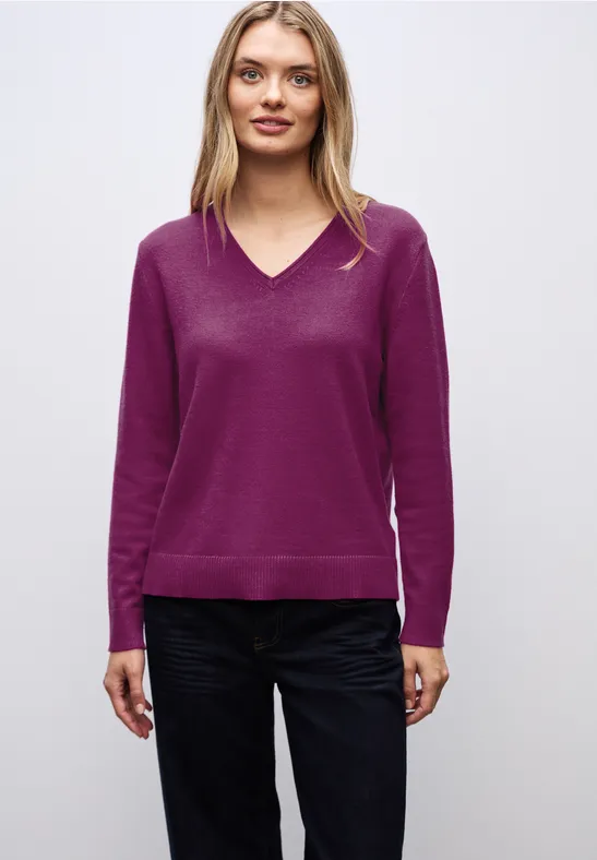 Kuscheliger V-Neck Pullover berry paradise