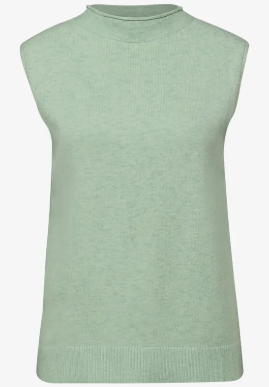 Mouwloze trui serene green mel.