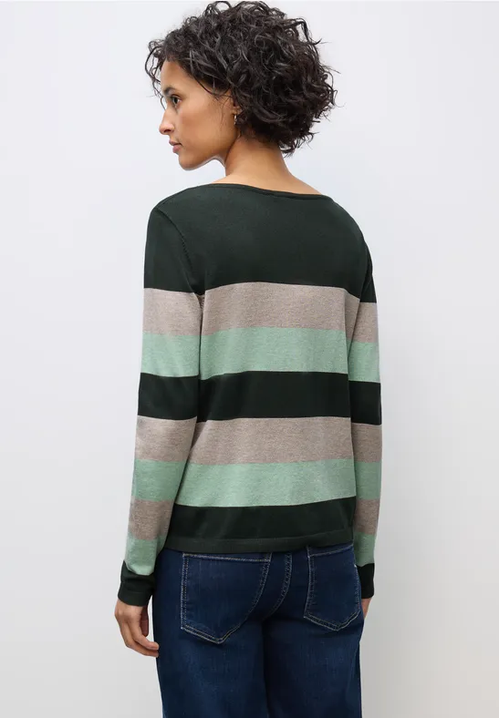 Trui met strepen juniper green