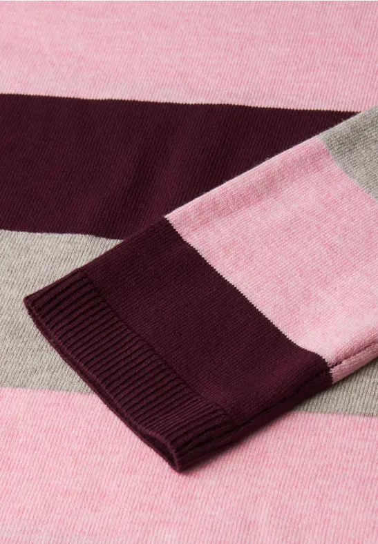 Trui met strepen wildberry red