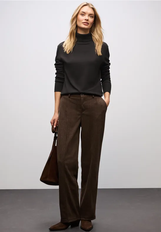 Rollkragenpullover darkest brown