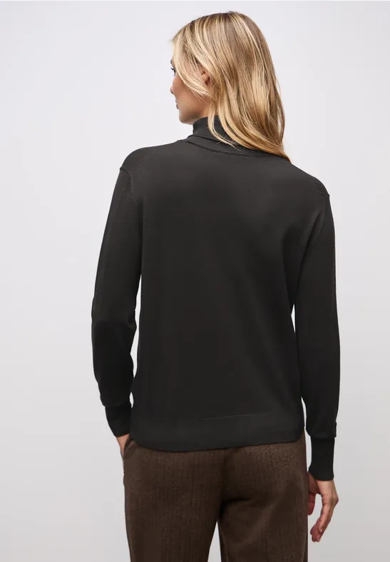 Rollkragenpullover darkest brown