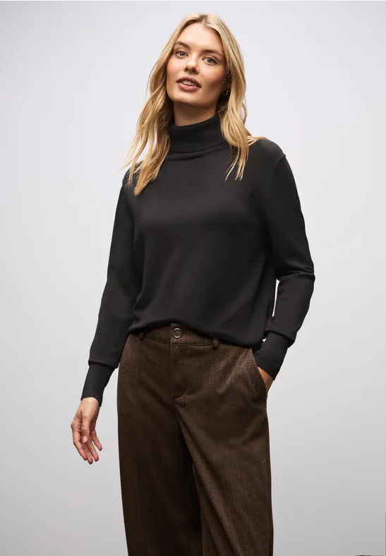 Rollkragenpullover darkest brown