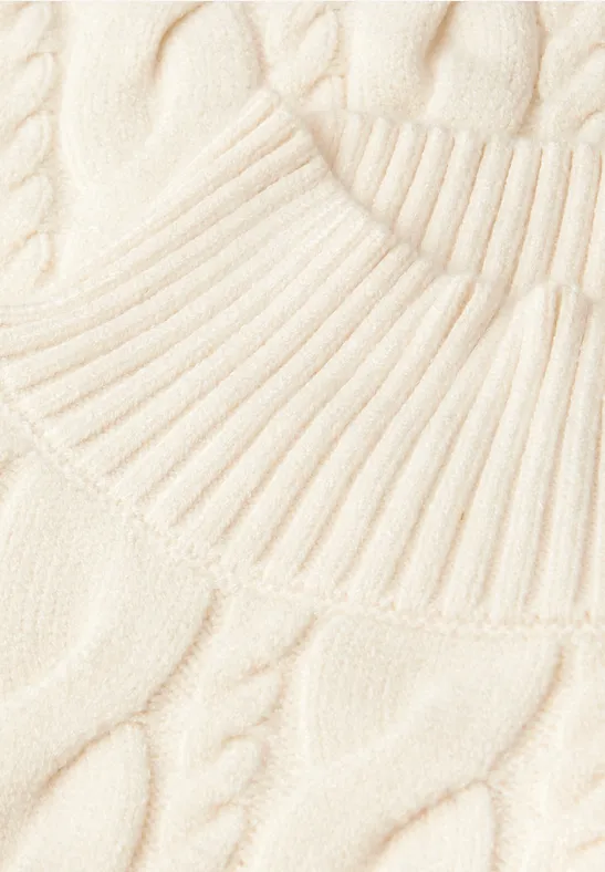 Jumper met kabelpatroon soft beige