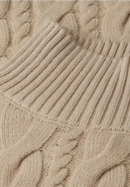Jumper met kabelpatroon sanded beige