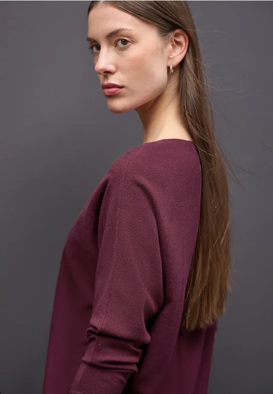 Basis Dolman-trui wildberry red