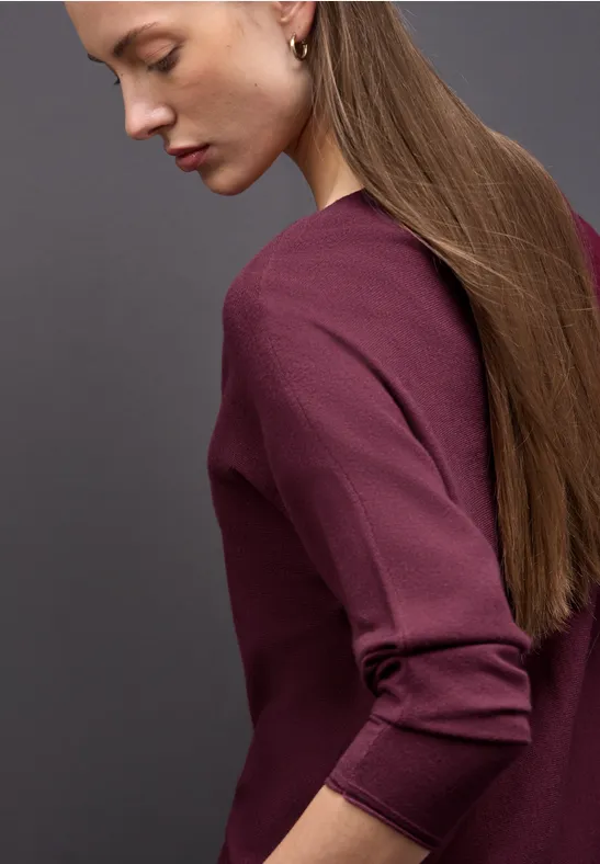 Basis Dolman-trui wildberry red