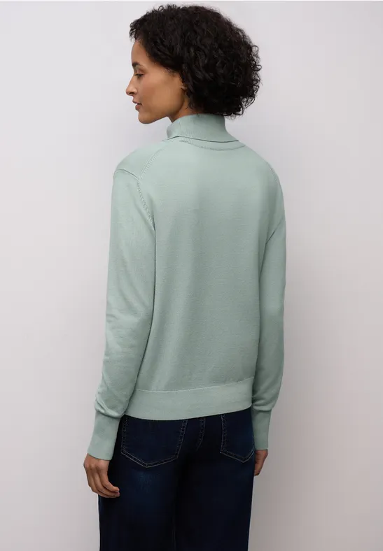 Basic Rollkragenpullover nile blue