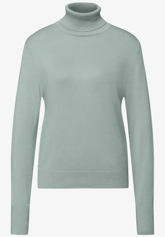 Basic Rollkragenpullover nile blue