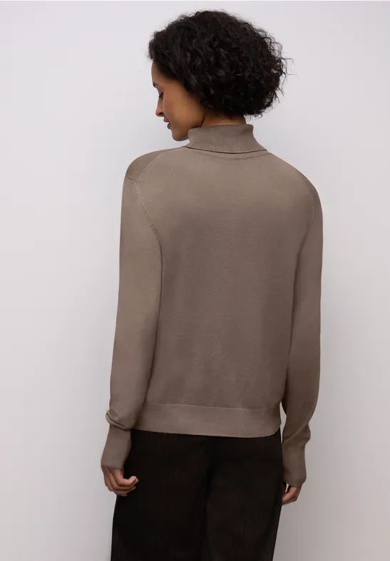 Pull à col roulé basique silk brown