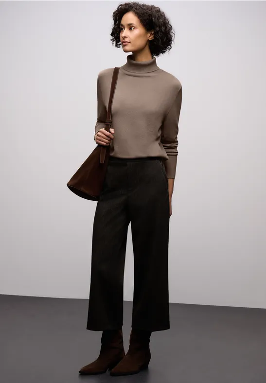 Pull à col roulé basique silk brown