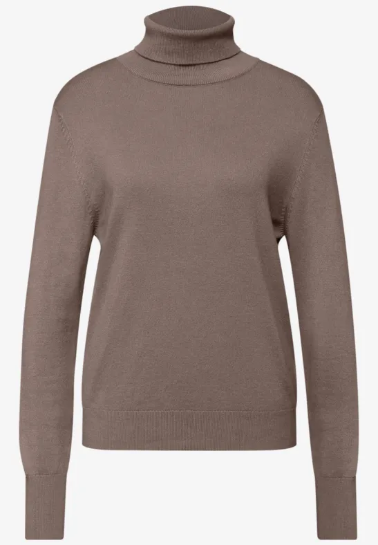 Pull à col roulé basique silk brown