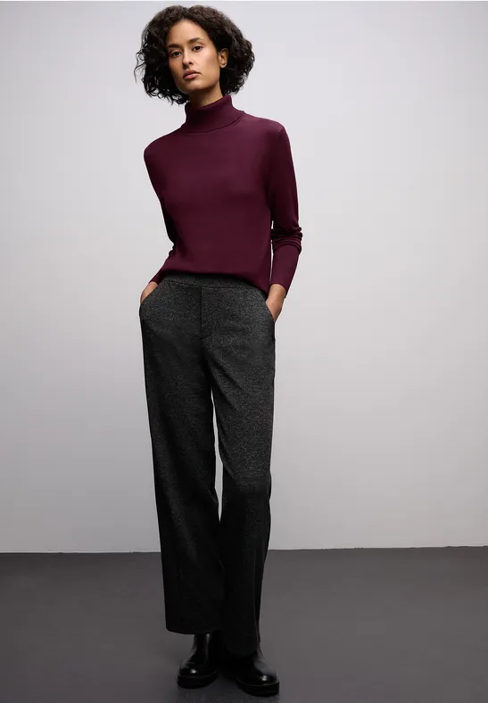 Basic Rollkragenpullover wildberry red