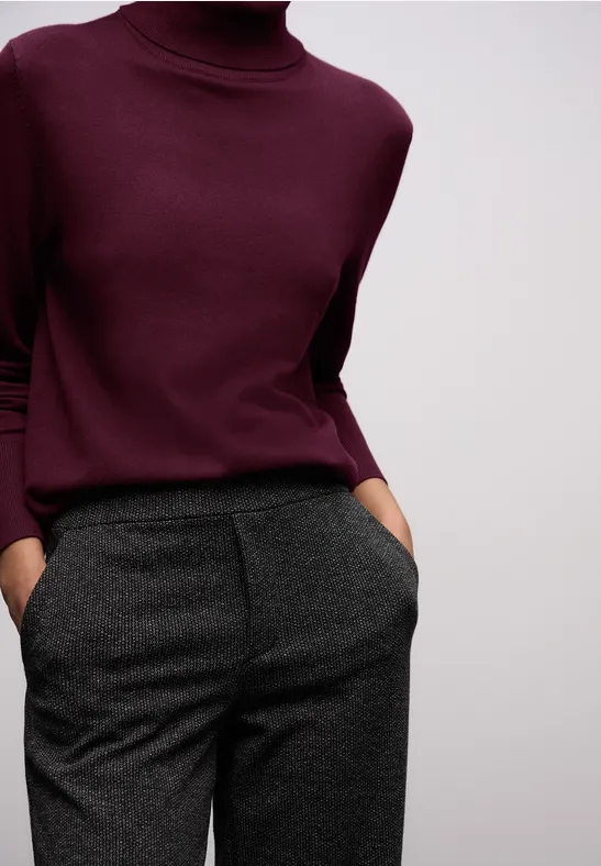 Basic Rollkragenpullover wildberry red