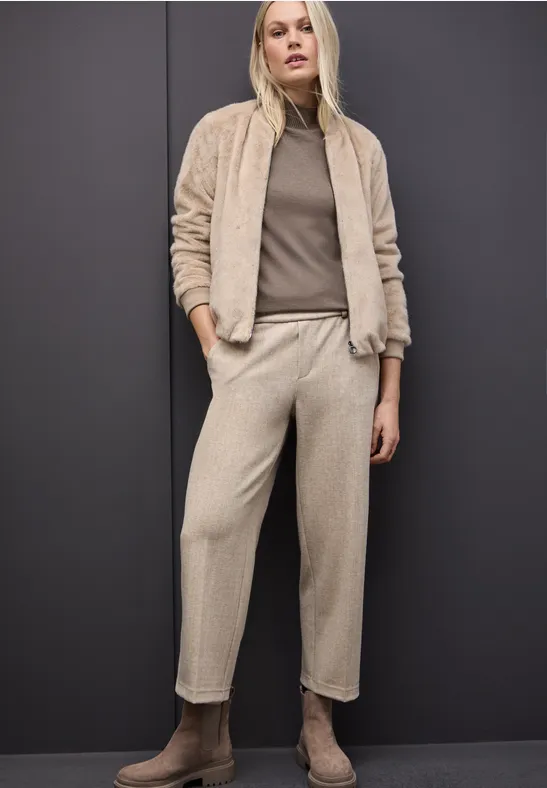 Pull à col tourbillon silk brown mel.