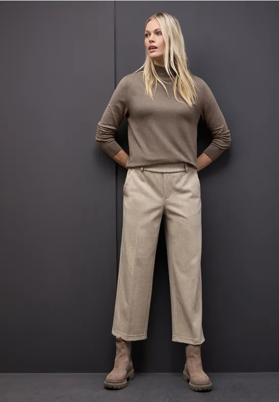 Pull à col tourbillon silk brown mel.