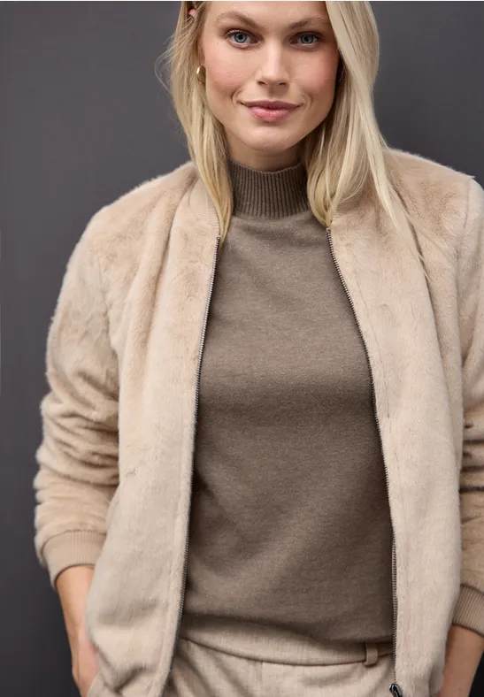 Pull à col tourbillon silk brown mel.