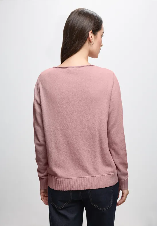Pull basique powder pink mel.