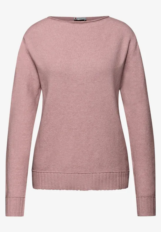 Pull basique powder pink mel.